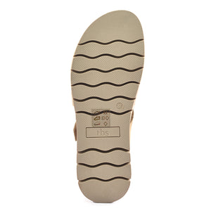 Women's sandals mid-high sole beige leather