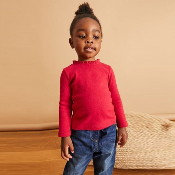 Red Brushed Pointelle Top (3mths-6yrs)