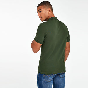 Dark Khaki Green Pique Polo Shirt