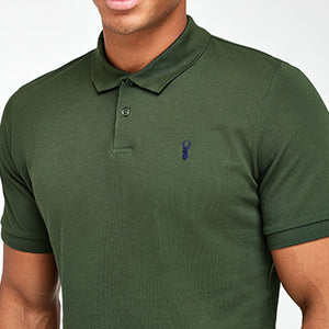 Dark Khaki Green Pique Polo Shirt