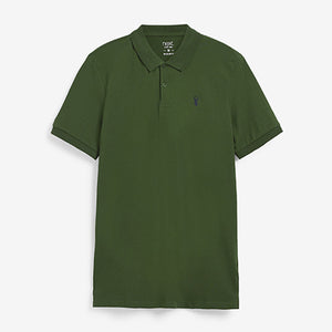 Dark Khaki Green Pique Polo Shirt