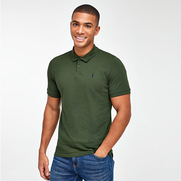 Dark Khaki Green Pique Polo Shirt