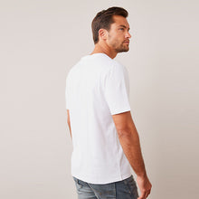 Load image into Gallery viewer, White Regular Fit Essential 100% Cotton Crew Neck T-Shirt
