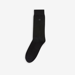 Black 5 Pack Cushioned Sole Comfort Socks