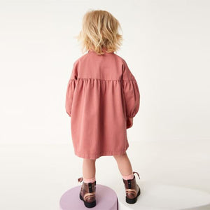 Pink Rainbow Pocket Cotton Shirt Dress (3mths-6yrs)