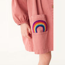 Load image into Gallery viewer, Pink Rainbow Pocket Cotton Shirt Dress (3mths-6yrs)
