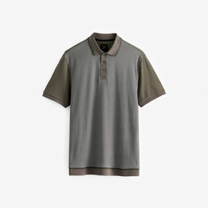 Brown Micro Print Polo Shirt