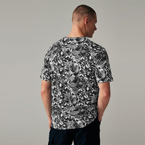 Black/White Print T-Shirt