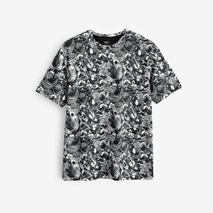 Black/White Print T-Shirt