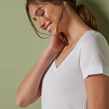 Load image into Gallery viewer, White Slouch V-Neck T-Shirt
