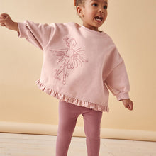 Load image into Gallery viewer, Pink Fairy Frill Hem Sweater &amp; Leggings Set (3mths-5yrs)
