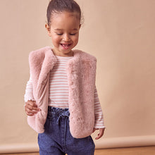 Load image into Gallery viewer, Pink Faux Fur Gilet (3mths-5yrs)
