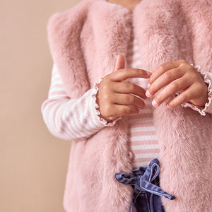Pink Faux Fur Gilet (3mths-5yrs)
