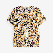 Load image into Gallery viewer, Leopart Print Print 100% Cotton Relaxed Fit Short Sleeve T-Shirt
