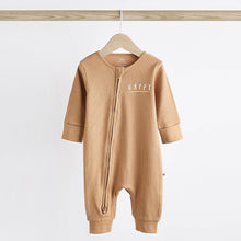 Load image into Gallery viewer, Neutral Footless Zip 3 Pack Baby Sleepsuits (0-12-18mt)
