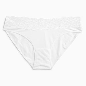 Monochrome Lace Trim Cotton Blend Knickers 4 Pack