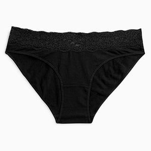 Monochrome Lace Trim Cotton Blend Knickers 4 Pack