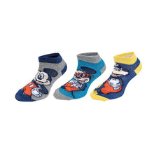 Load image into Gallery viewer, Disney Mickey &amp; Minnie - Sneaker Sock Yellow Blue Grey
