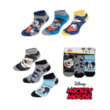 Load image into Gallery viewer, Disney Mickey &amp; Minnie - Sneaker Sock Yellow Blue Grey
