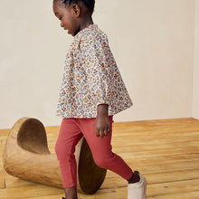 Load image into Gallery viewer, Orange Floral Blouse And Leggings Set (3mths-7yrs)
