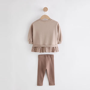Neutral Pink Long Sleeve Top and Leggings Set (3mths-6yrs)