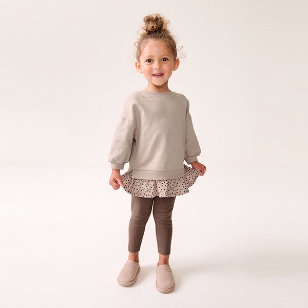 Neutral Pink Long Sleeve Top and Leggings Set (3mths-6yrs)