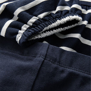 Navy Stripe Peplum 100% Cotton Top and Leggings Set (3mths-6yrs)