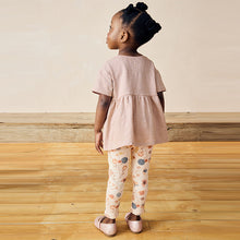 Load image into Gallery viewer, Pink Pretty Mouse Short Sleeve Peplum 100% Cotton Top and Leggings Set (6mths-6yrs)
