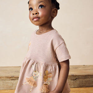 Pink Pretty Mouse Short Sleeve Peplum 100% Cotton Top and Leggings Set (6mths-6yrs)