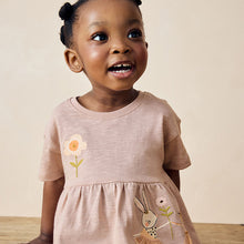 Load image into Gallery viewer, Pink Pretty Mouse Short Sleeve Peplum 100% Cotton Top and Leggings Set (6mths-6yrs)
