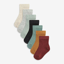 Load image into Gallery viewer, Rust Brown Baby Rib Socks 7 Packs (0mths-2yrs)
