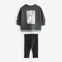 Load image into Gallery viewer, Charcoal Grey Disney 101 Dalmations Long Sleeve 100% Cotton Top And Leggings Set (3mths-6yrs)

