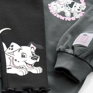 Charcoal Grey Disney 101 Dalmations Long Sleeve 100% Cotton Top And Leggings Set (3mths-6yrs)