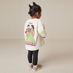 Ecru White Disney Princess Long Sleeve 100% Cotton T-Shirt and Leggings Set (3mths-6yrs)