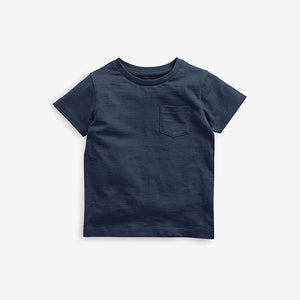 Navy Blue 100% Cotton Short Sleeve Plain T-Shirt (3mths-5yrs)