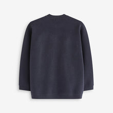 Load image into Gallery viewer, Navy Blue Knitted Zip Through Bomber Cardigan (3-12yrs)
