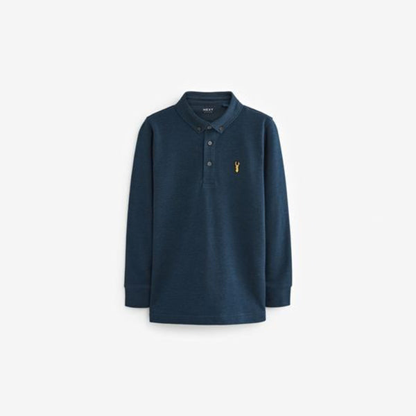 Navy Blue Long Sleeve Polo Shirt (3-12yrs)