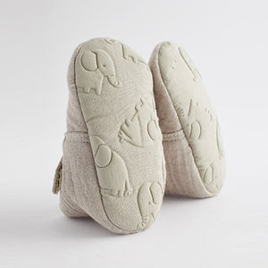 Neutral Muslin Wrap Baby Boots (0-2mths)