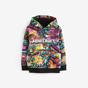 Black/Green Minecraft Graffiti Hoodie (3-12yrs)
