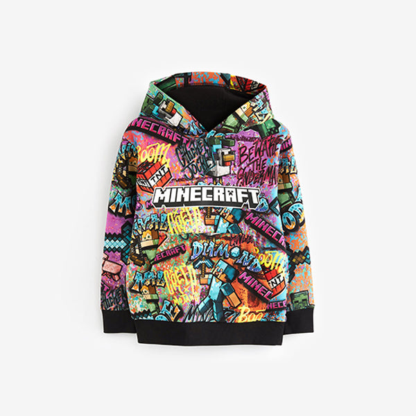 Black/Green Minecraft Graffiti Hoodie (3-12yrs)