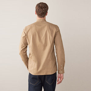 Stone Long Sleeve Stretch Oxford Shirt