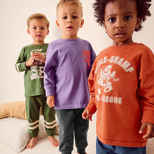 Load image into Gallery viewer, Multi Bright Varsity 3 Pack Oversized Pyjamas (9mths-6yrs)
