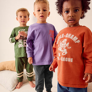 Multi Bright Varsity 3 Pack Oversized Pyjamas (9mths-6yrs)