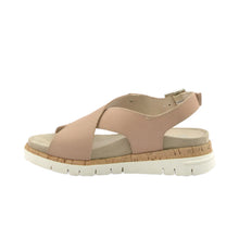 Load image into Gallery viewer, Women&#39;s sandals mid-high sole beige leather
