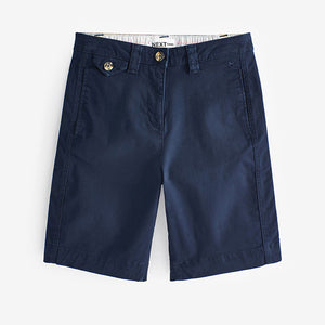 Navy Chino Knee Length Shorts