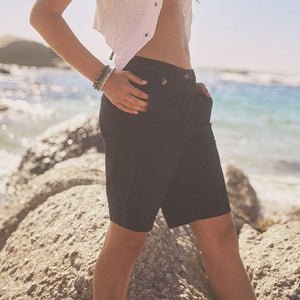 Navy Chino Knee Length Shorts