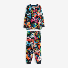 Load image into Gallery viewer, Black/Pink Game Controller 2 Pack Long Sleeve Pyjamas (6-12yrs)

