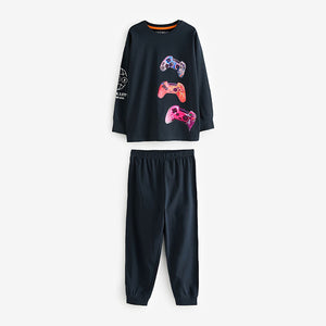 Black/Pink Game Controller 2 Pack Long Sleeve Pyjamas (6-12yrs)