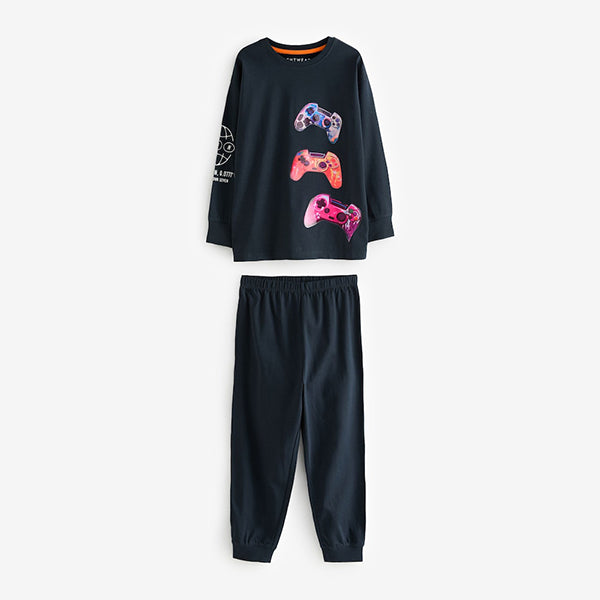 Black/Pink Game Controller 2 Pack Long Sleeve Pyjamas (6-12yrs)