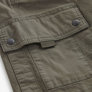 Khaki Green Belted Cargo Shorts